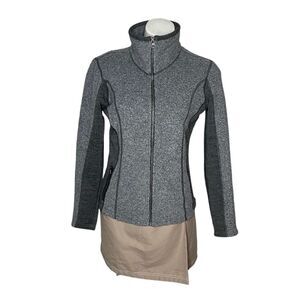 KUHL Grey Sherpa Jacket KOZET Full Zip Wool Blend Two Tone Womens Size Medium